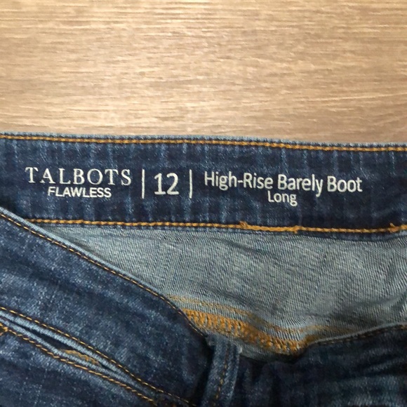 Talbots Flawless High Rise Barely Bootcut Long Jeans size 12 L Inseam-33” - Picture 4 of 8